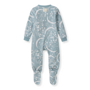 Celestial Moon polarbee™ Repreve® Fleece Pajamas - Mountain Blue Back